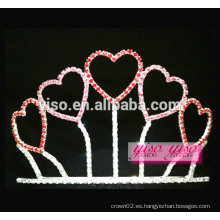 Tiara cristalina del mini rhinestone de los amores del regalo de la promoción